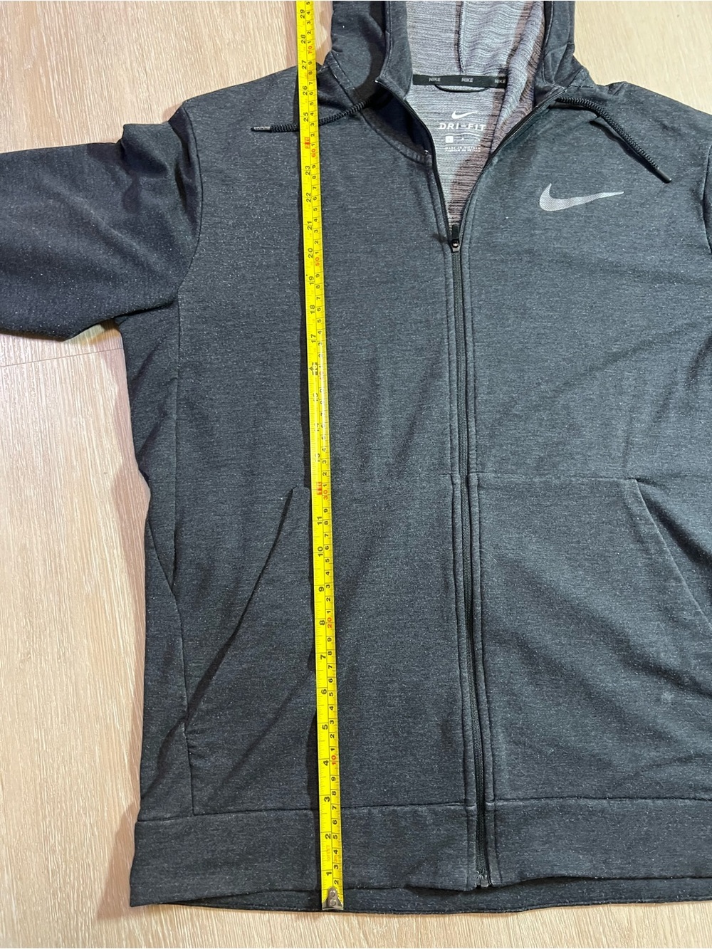 Nike Men’s Size Large Charcoal Full-Zip Dri-FIT Hoodie - Picture 4 of 7